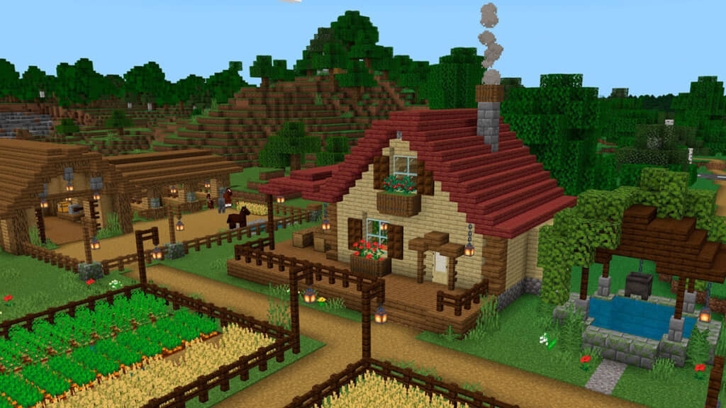 マイクラ建築 煙突＆暖炉付き石造りの家 印刷できる階層別設計図付きマーチのマイクラ建築レシピ