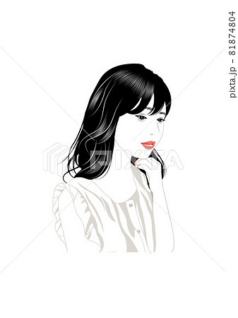 顎を乗せるのイラスト素材 - PIXTA