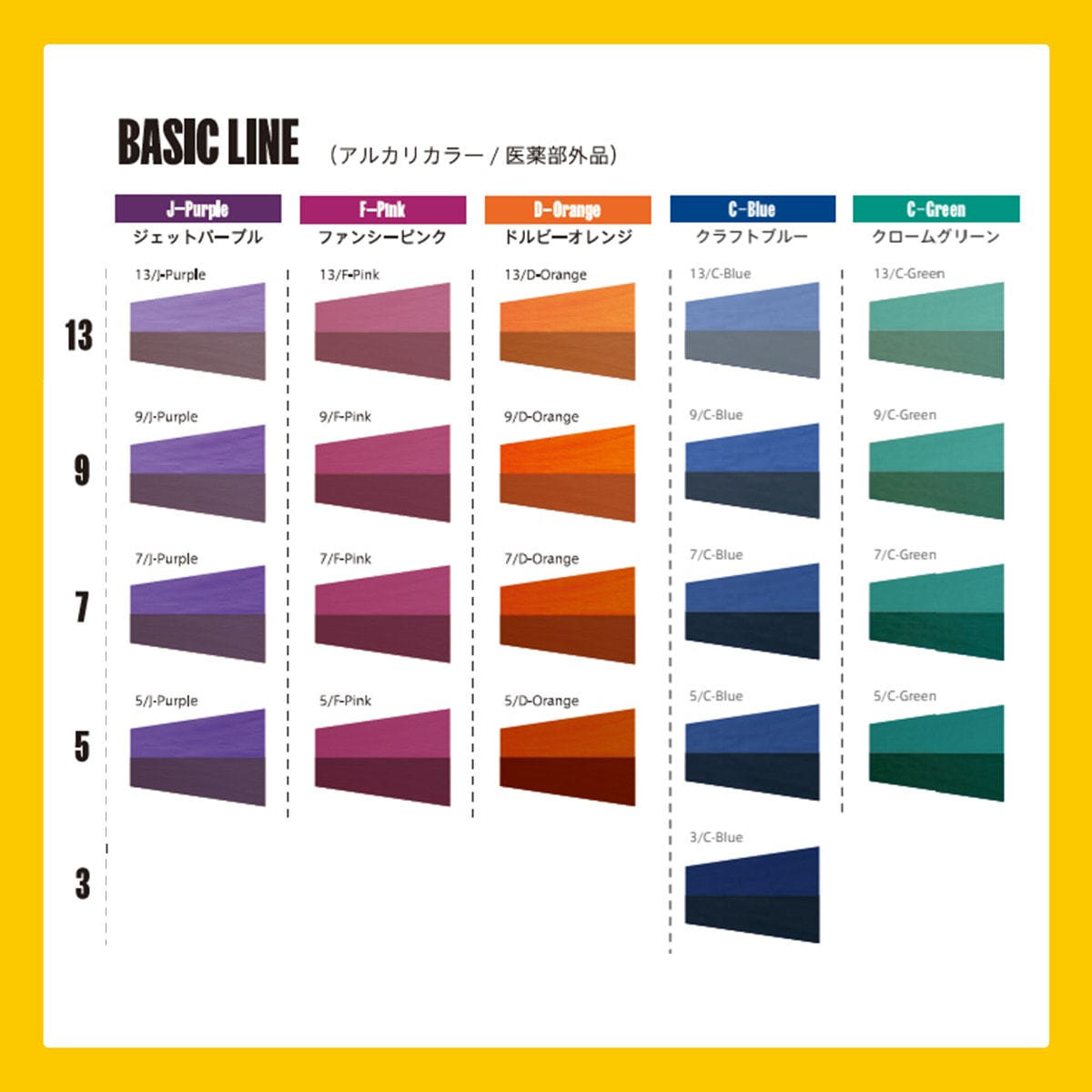 オルディーブアディクシーカラーチャート