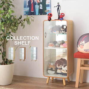 コレクションケース ガラス ハイタイプ 幅50 コレクションラック コレクションボード フィギュア ケース 棚 LED照明 ライト ディスプレイラックガラス棚 壁面収納 おしゃれ 完成品 ワイバーン50H