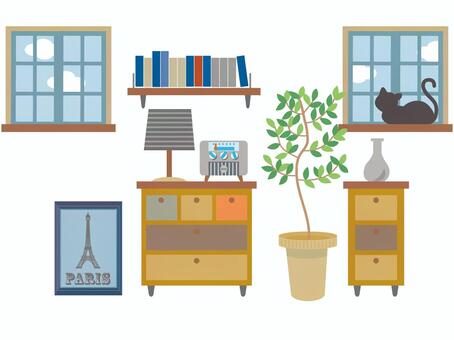 可愛くておしゃれな女性の雰囲気がある優しいパステルカラーのシンプルな本棚のイラスト素材100936903- PIXTA