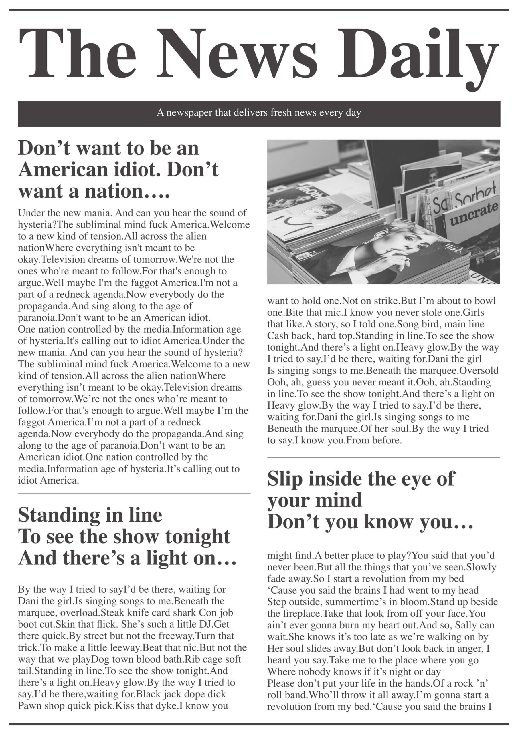 英字新聞 写真素材4590071- フォトライブラリ