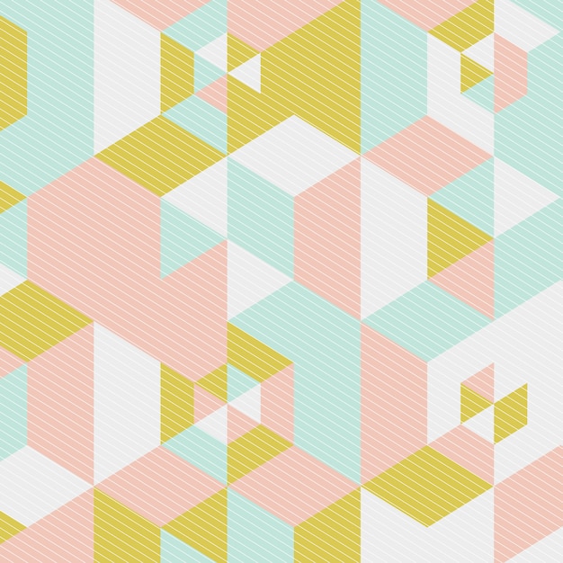 幾何学模様のパターン背景セット 青 イラスト