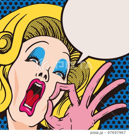 雲形の吹き出しとアメコミ風コマ割りの楽しい背景フレーム 横A4サイズのイラスト素材FYI08221323ストックフォトの QleanMarket キュリンマーケット