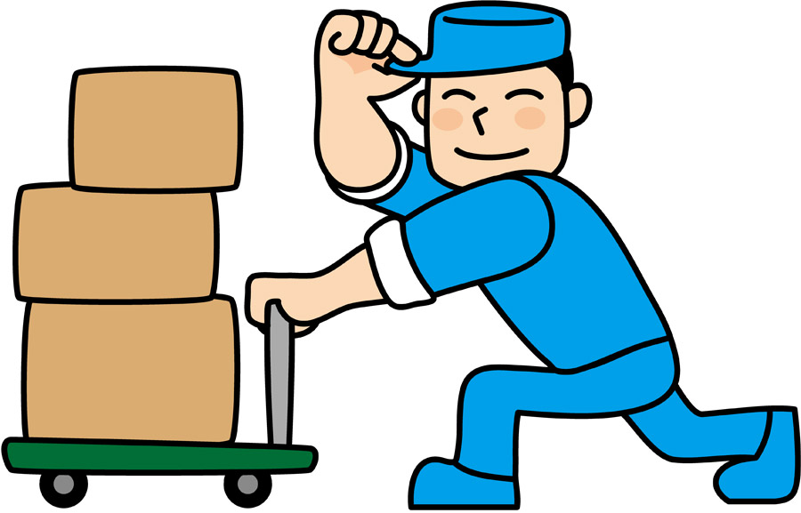 大きな荷物を運ぶ作業員のイラスト 笑顔かわいいフリー素材集 いらすとや