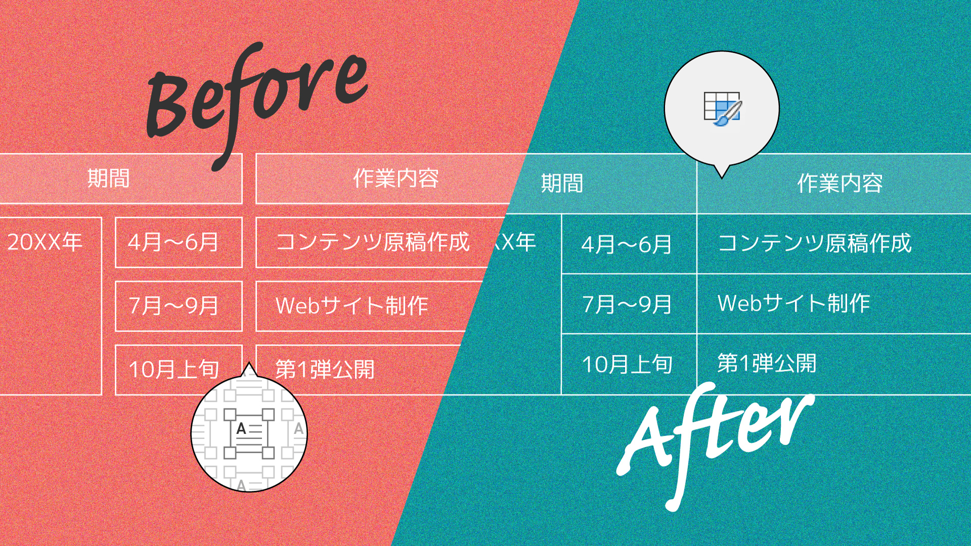 図解 センスの良い表のデザインとは？おしゃれな表テンプレート12選 - Document Studio - ビジネス資料作成支援メディア