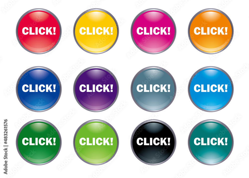 矢印クリックタップのアイコンボタン素材オイラスト