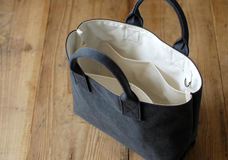 オリジナル型紙 10-025裏地なしで綺麗に作れるトートバッグの作り方 2サイズ- 縫いナビ 生地のマルイシ