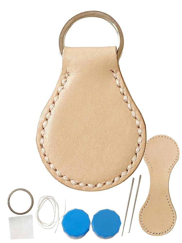 革小物 革花キーホルダー1つ レザークラフトハンドメイド KY01Atelier Cocoon