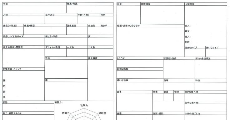 キャラ設定画像テンプレート霜海