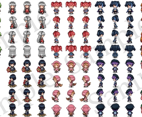 イラスト「ボーカロイド・2D格ゲー風ドット絵素材集」