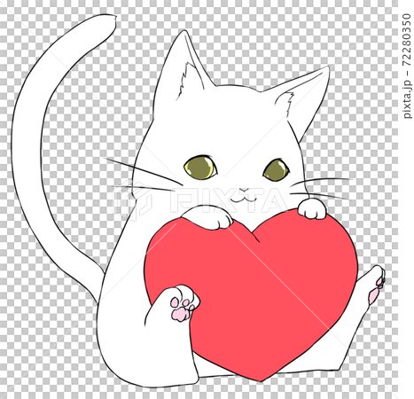 目がハートになったオムツ姿の猫の赤ちゃんのイラストゆるくてかわいい無料イラスト・アイコン素材屋「ぴよたそ」