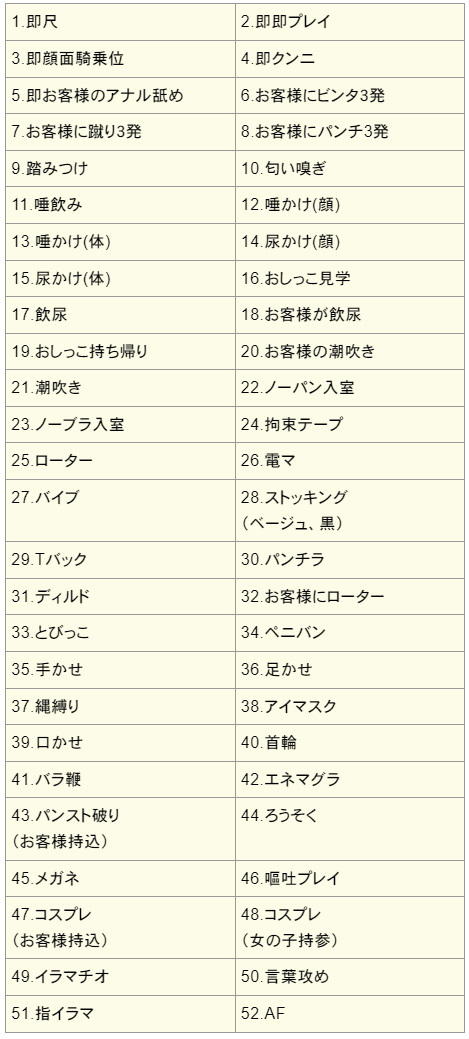 風俗店の基本プレイと有料オプションとは - 風俗用HP制作ならまるごとホームページ