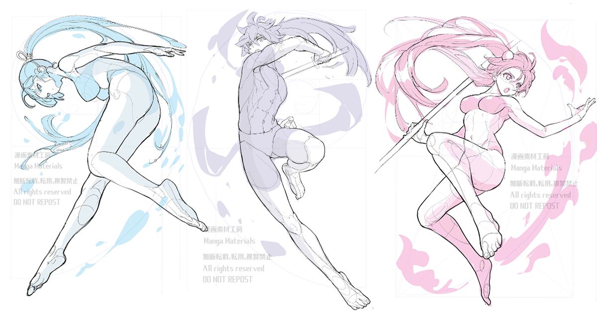 トレスフリー素材 男性が立っているポーズ集 - illust-pose