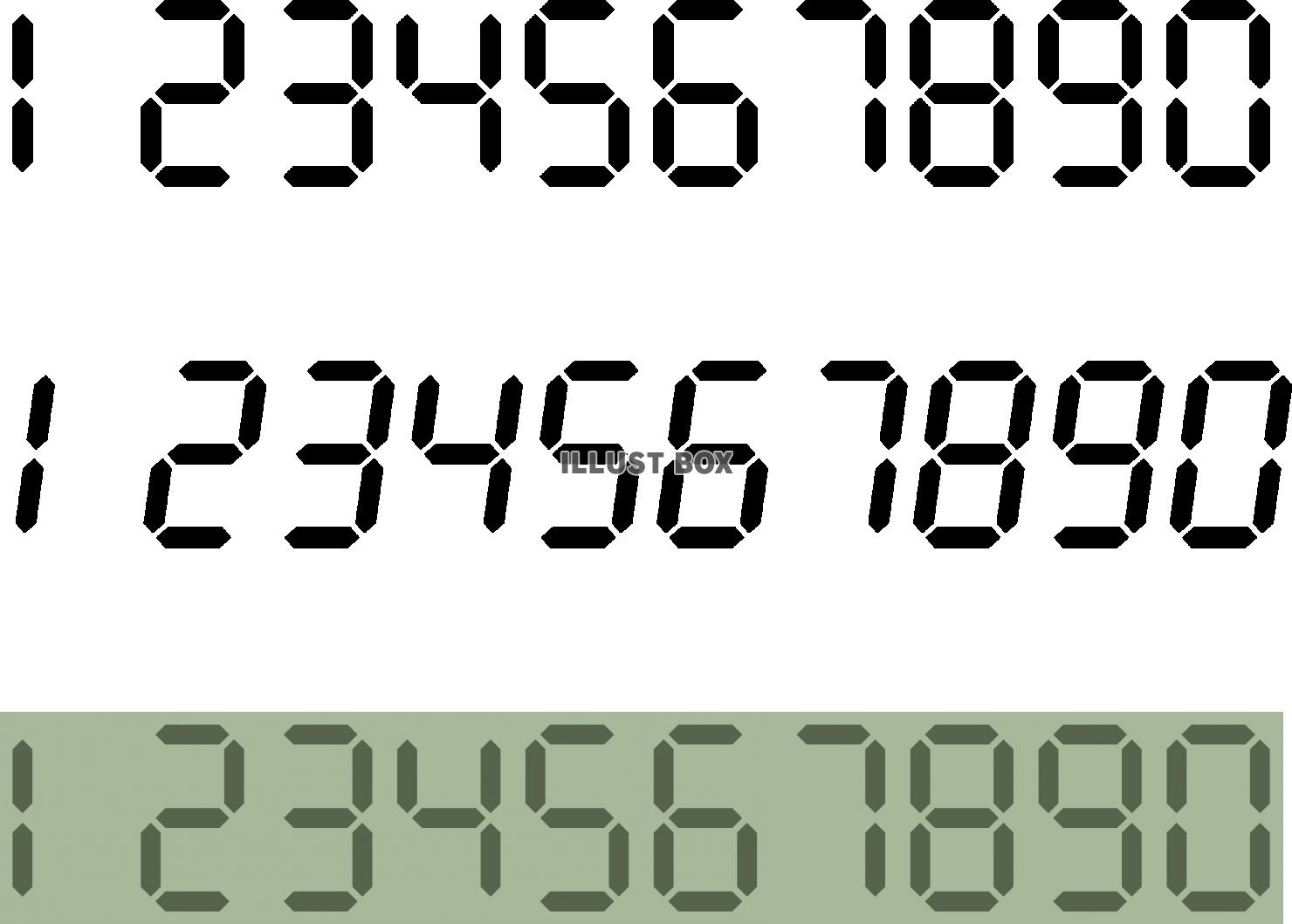 0から9までの数字、文字セットフォント、セグメントのデジタル、ベクトルイラスト。Premium写真