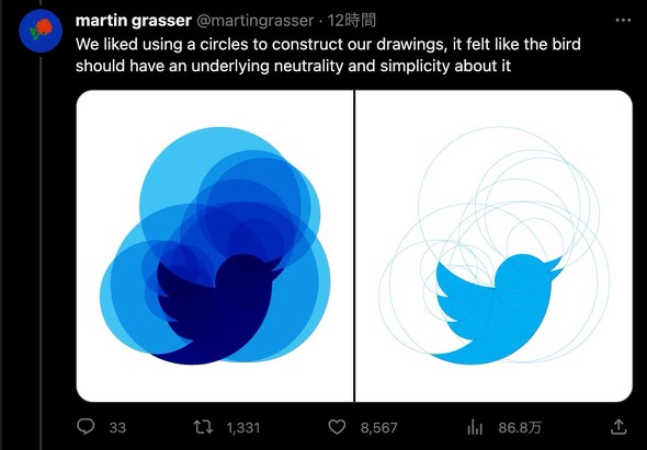 ロゴ作成デザインです。マルロゴ青い鳥鳥をイメージしたロゴマークです