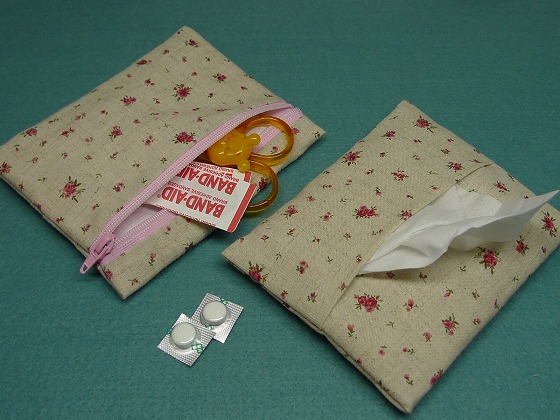 ポケットティッシュケース付きファスナーポーチ」の作り方ぬくもり