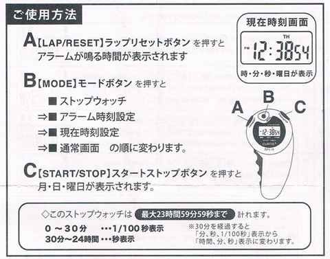 ダイソー等100均のストップウォッチ探索☆セリア、キャンドゥetc40