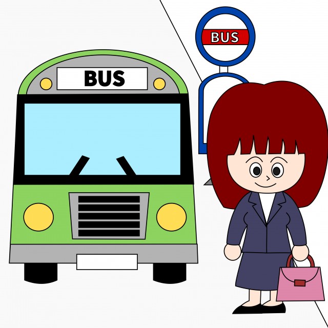 フリーイラストバスの停留所パブリックドメインQ：著作権フリー画像素材集