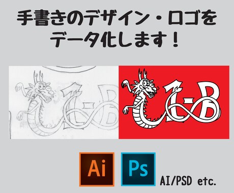 手書きイラスト ロゴをデータ化作成いたします スマホで撮った写真から手書きのキャラクターやロゴをデータ化！ココナラ