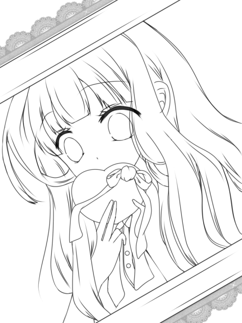 女の子の線画とトレス素材TikTok