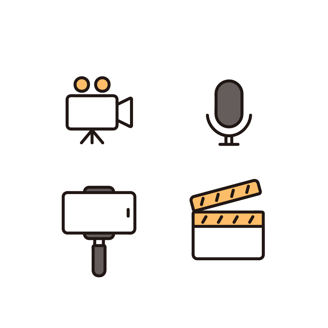 動画配信風フレーム素材イラスト