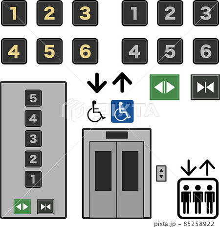 商用フリーイラスト エレベーターにほんご教師ピック