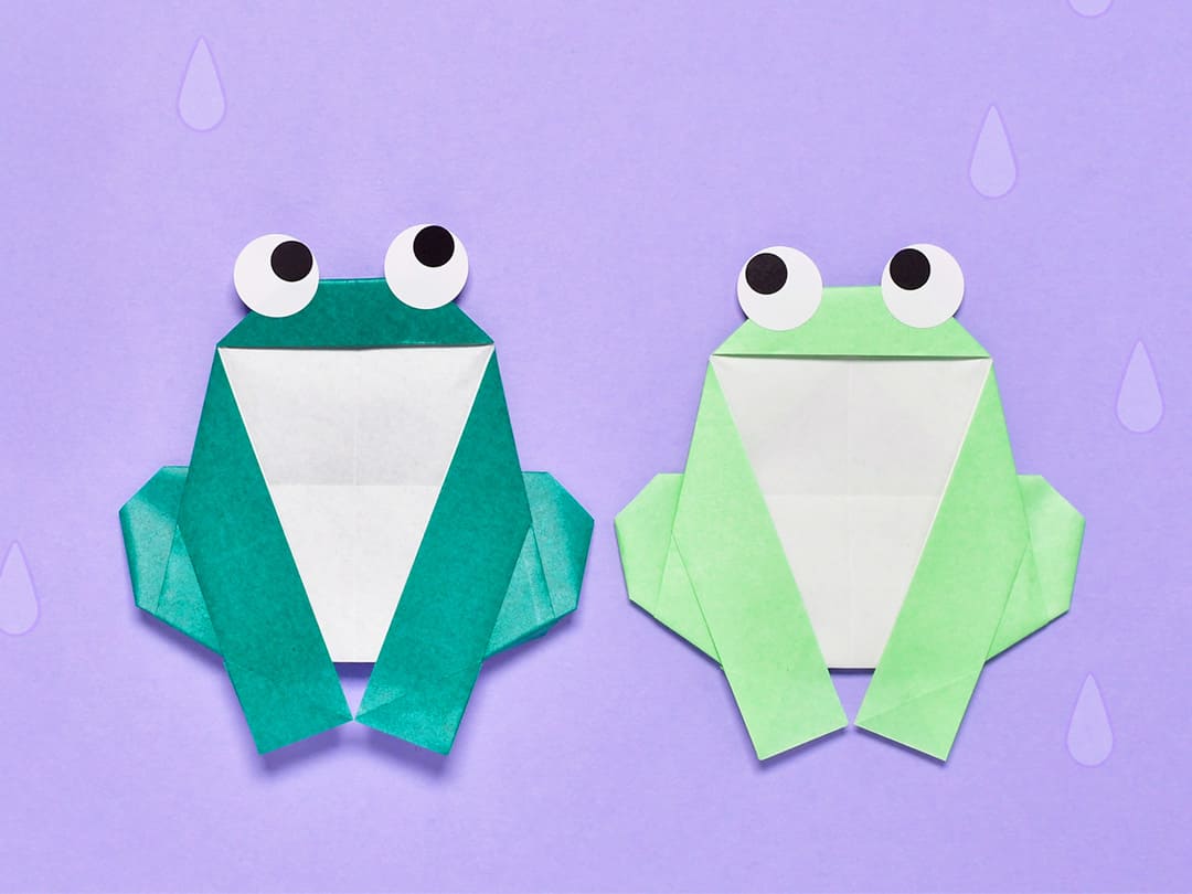 １枚で遊べる折り紙 ちょっとぴょんぴょんするカエル Origami jumping frog paper tutorialオリガミマンorigami man