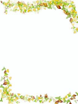 枠・飾り枠フレーム 葉デザイン 無料イラスト素材