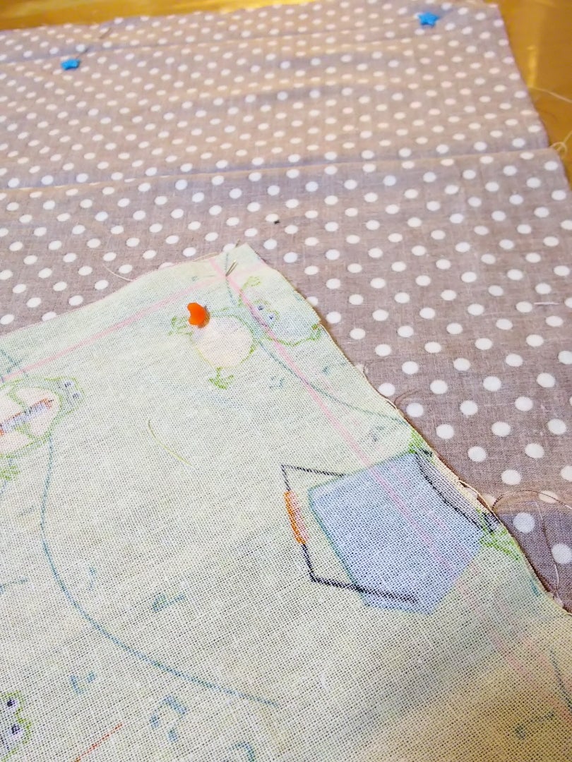 ランチマットの作り方 裏地付き、生地切り替え 入園入学準備にも How to make a lunch mat - YouTube