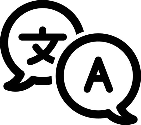 本翻訳アイコン 白い背景に分離された Web デザインの本翻訳ベクトル アイコンのシンプルなイラストPremiumベクトル素材