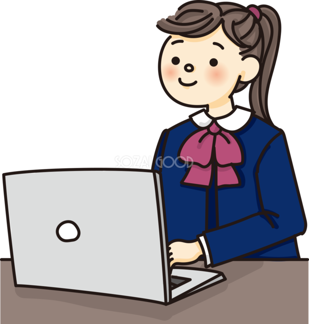ノートパソコンの無料 フリー イラストかわいい手描きの無料素材「てがきっず」保育園・小学校・介護施設にぴったりのフリー素材イラスト
