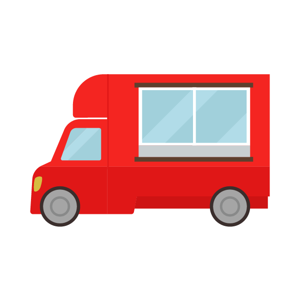 キッチンカー たこ焼き ブラックイラスト