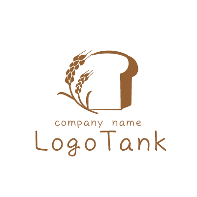 バケットとアルザス地方の小さなパン屋さんのロゴ 空にはクロワッサンが輝くロゴロゴ制作・ロゴ作成ならロゴだく