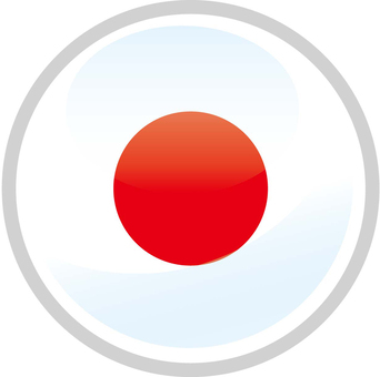 手描きのデフォルメ 日本と国旗：イラスト無料