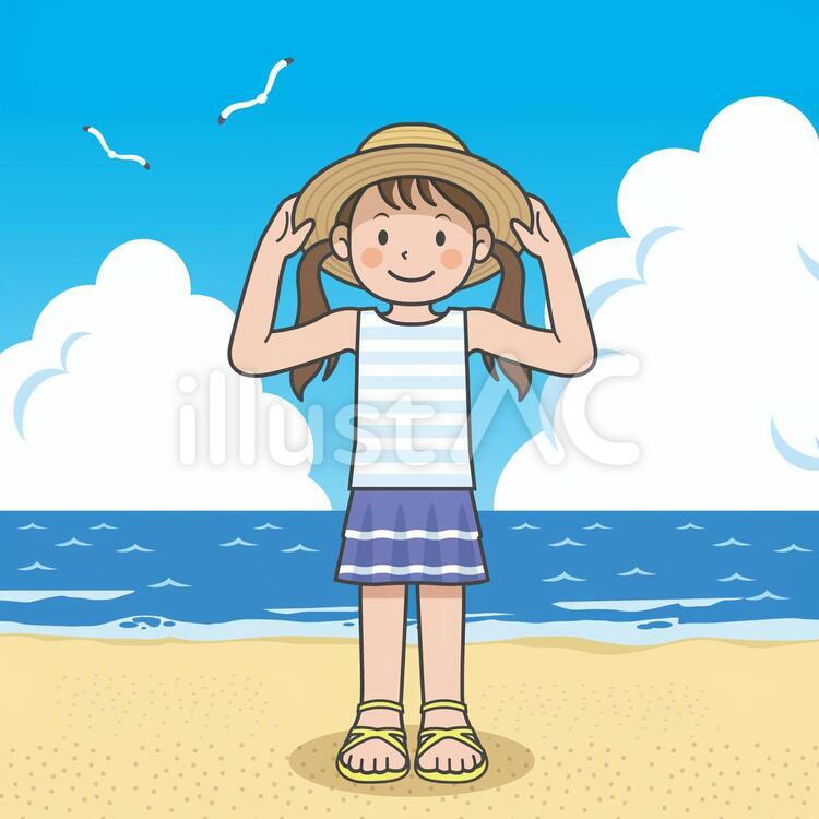 夏空eyes」透明水彩アナログイラスト女の子イラスト創作イラスト水彩watercolorwatercolorpaintingoriginalanimeartcomicart