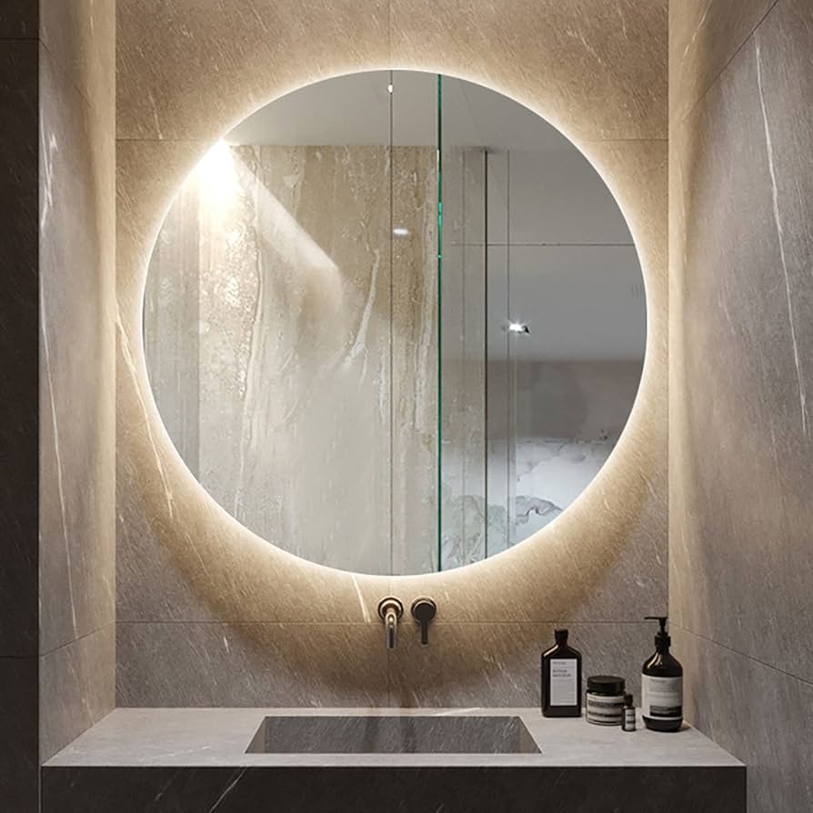 LED照明付きフレームレスミラー 71cm x 51cm - メルカリ