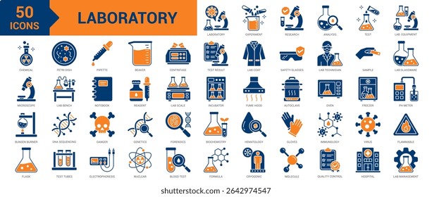 アイコンは、生化学研究、生物学実験室の実験のプレミアム品質を設定します。現代ピクトグラムコレクションフラットデザインスタイルシンボルコレクション。孤立した白い背景.ストックベクター ©moleks 114021730