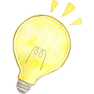 ネオンサイン風の電球 ひらめきのイメージ：イラスト無料