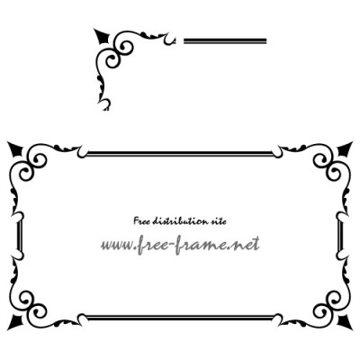 欧風なフレーム・枠用のイラレパターンブラシ無料・商用可能 枠・フレーム素材配布サイト