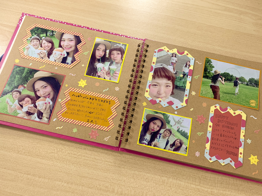 ましかくカードのデコレーションだけで簡単に作れる！誕生日アルバム！ 手作りアルバムアルバムキッチン