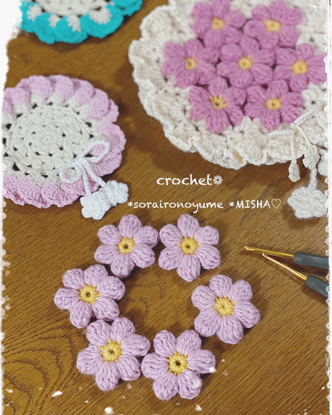 ふんわりやわらかな彩り かぎ針編みお花モチーフ復刻毛糸 30色セット