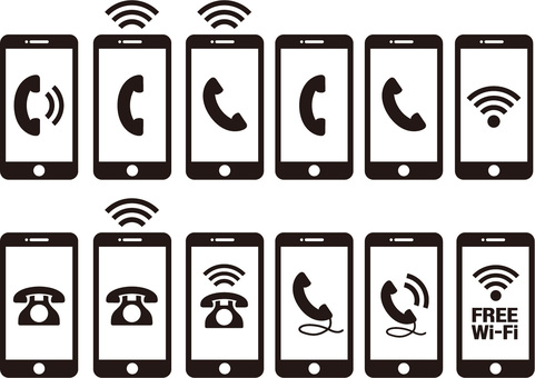 電話マーク - アイコンイラストフリー素材背景透明