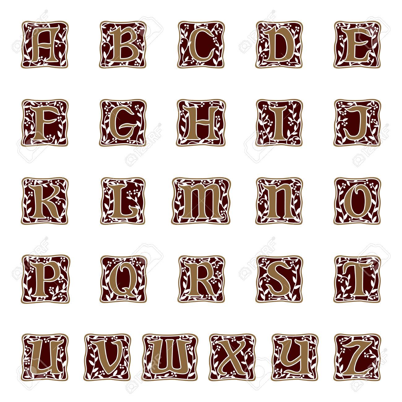 フリー素材・商用可 装飾文字・アルファベット Ornamental alphabet アンティーク・ビンテージ・パブリックドメイン–LittleDream