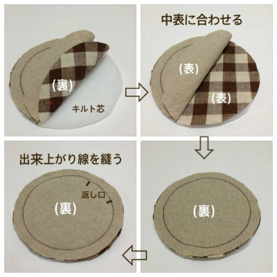 布製コースター③ハンドメイド お気に入りのハギレで！簡単コースターの作り方│koshirau 拵う