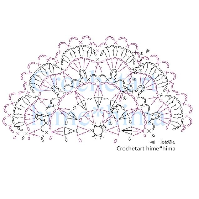 かぎ針編み 100ドイリー65枚目の編み図かぎ針編みとレース編みの無料編み図サイトBy hime*hima