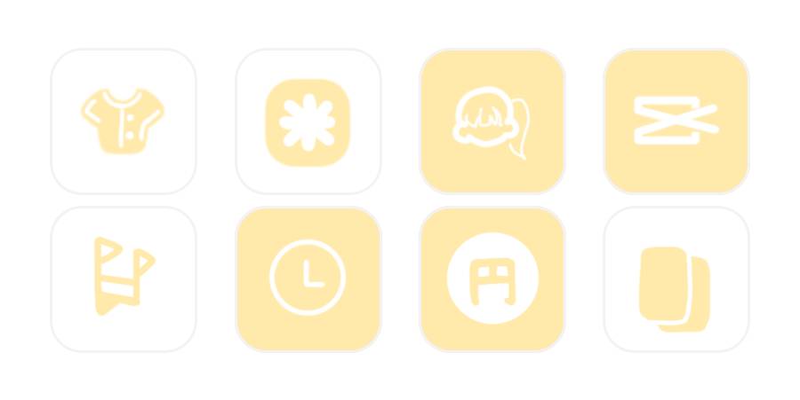 100 携帯アプリ アイコン セット ゴールドのイラスト素材・ベクター Image 82814537