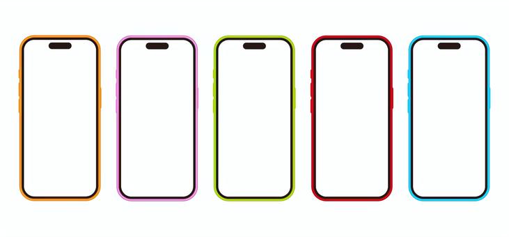 ボタン有りスマホ 画面透明 イラストのフリー素材イラストイメージ