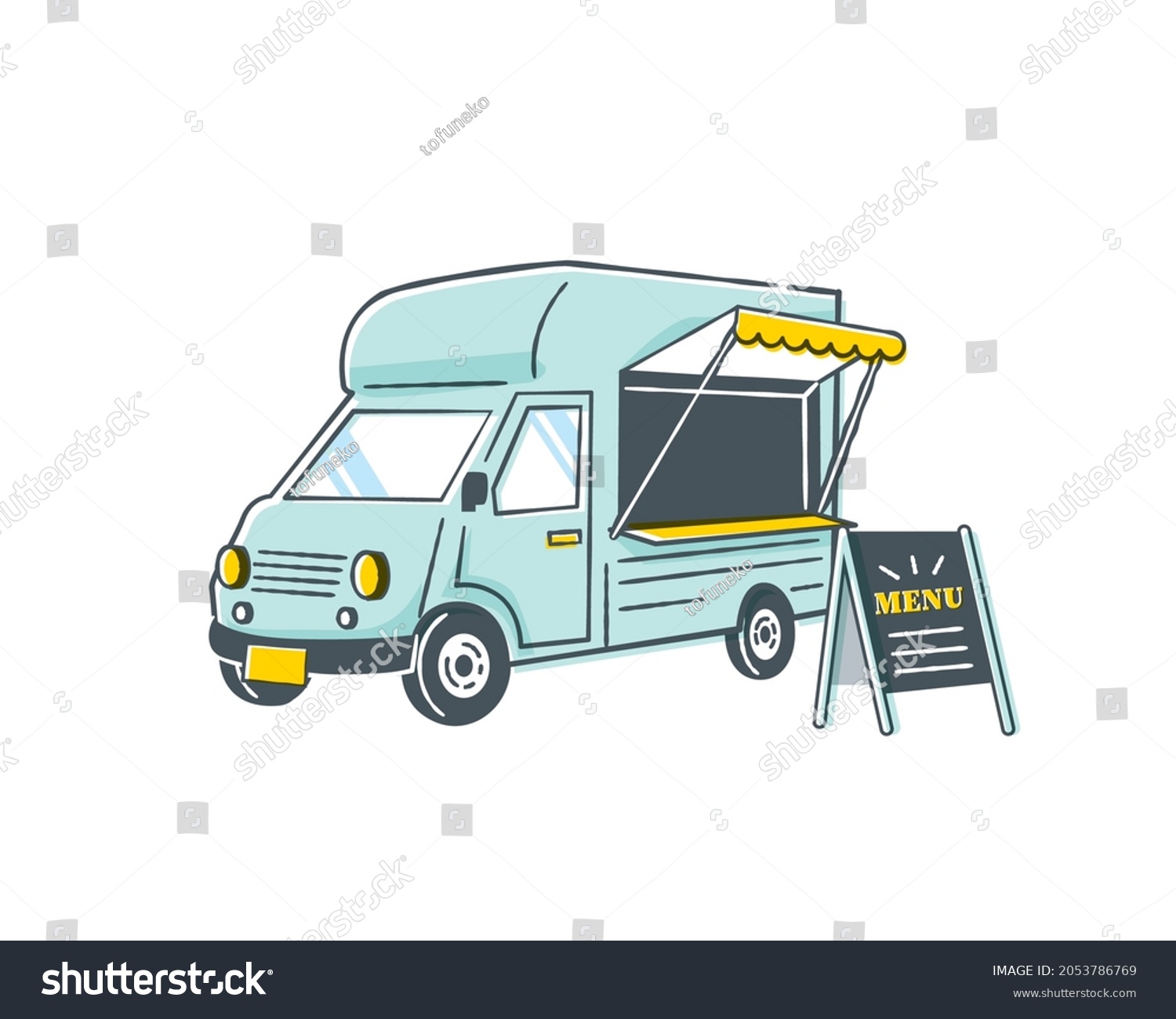 キッチンカーシルエット イラストの無料ダウンロードサイト「シルエットAC」