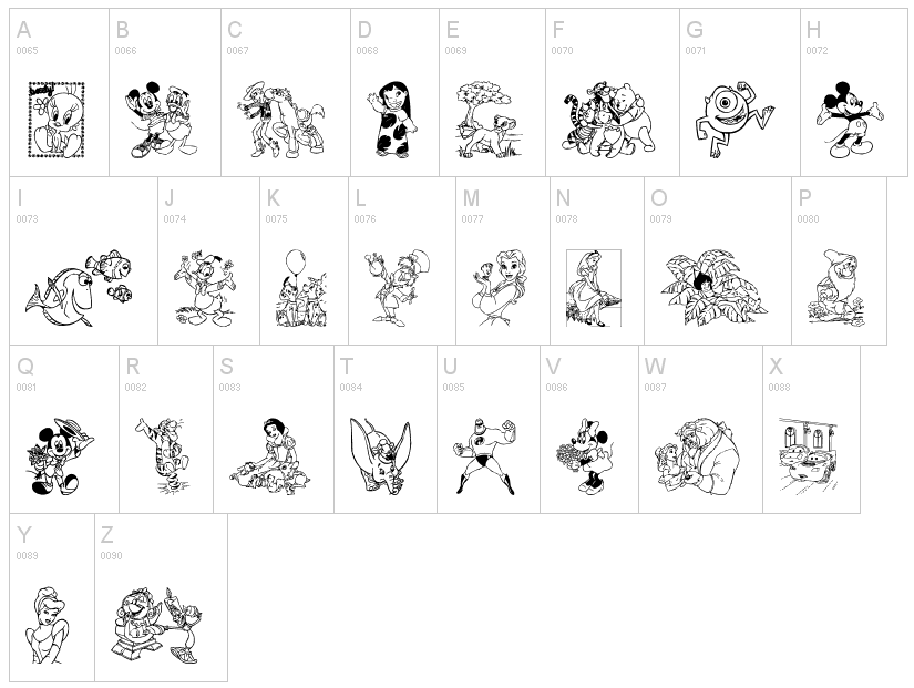 3_ディズニーキャラのイラストが詰まった厳選ディズニー文字フォント10選ドハック